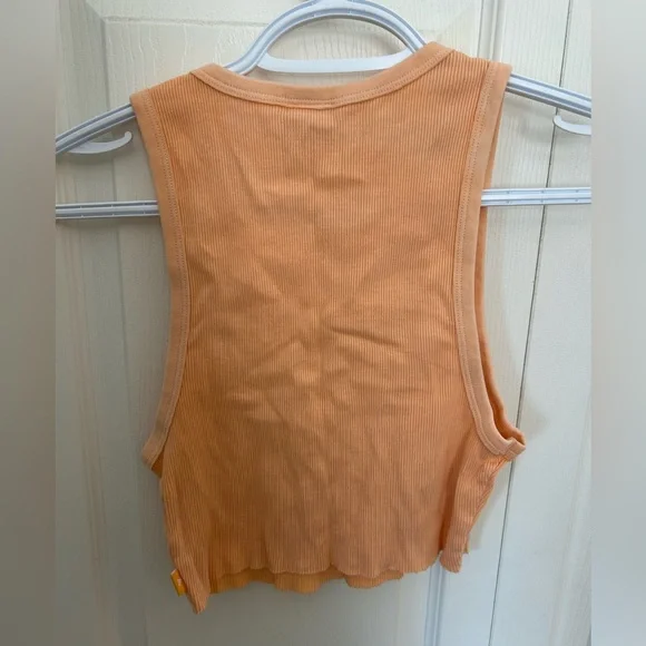 Tna Orange Ribbed Crop Tank Top - Picture 2 of 3